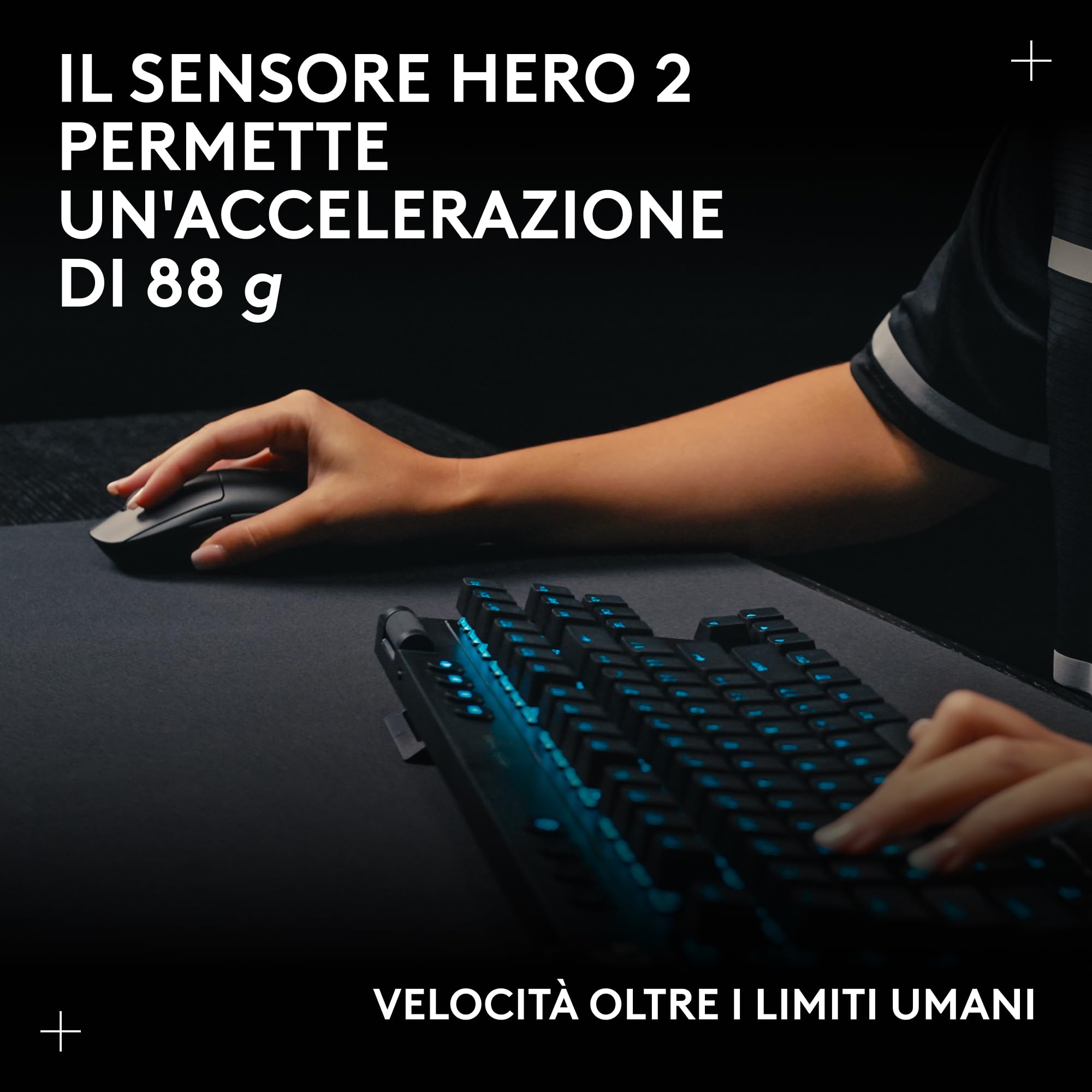 Logitech G PRO 2 LIGHTSPEED Mouse da gioco senza fili, East Europe Pachage, fino a 4 pulsanti laterali magnetici personalizzabili e commutabili, ricarica USB-C, sensore da 32k DPI per PC/Mac