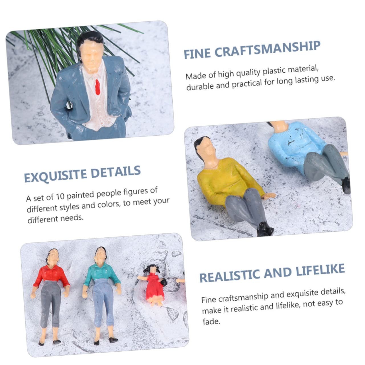STOBOK 30pcs Model Man Plastic Figures 1:20 Scale Figures Architecture People Scale Model 1:75 People Children Painted s Puppet Miniature Plastic - Image 2