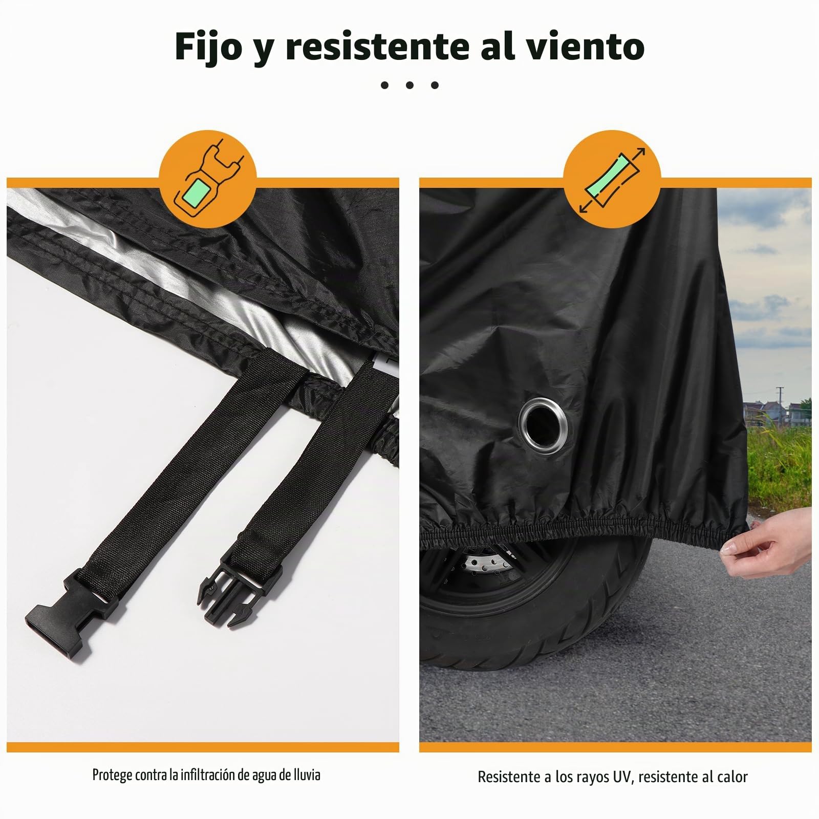 Brencco Funda para Motos 245X105X125 CM - Ligera, Impermeable y Fácil de Guardar, Compatible con Múltiples Modelos