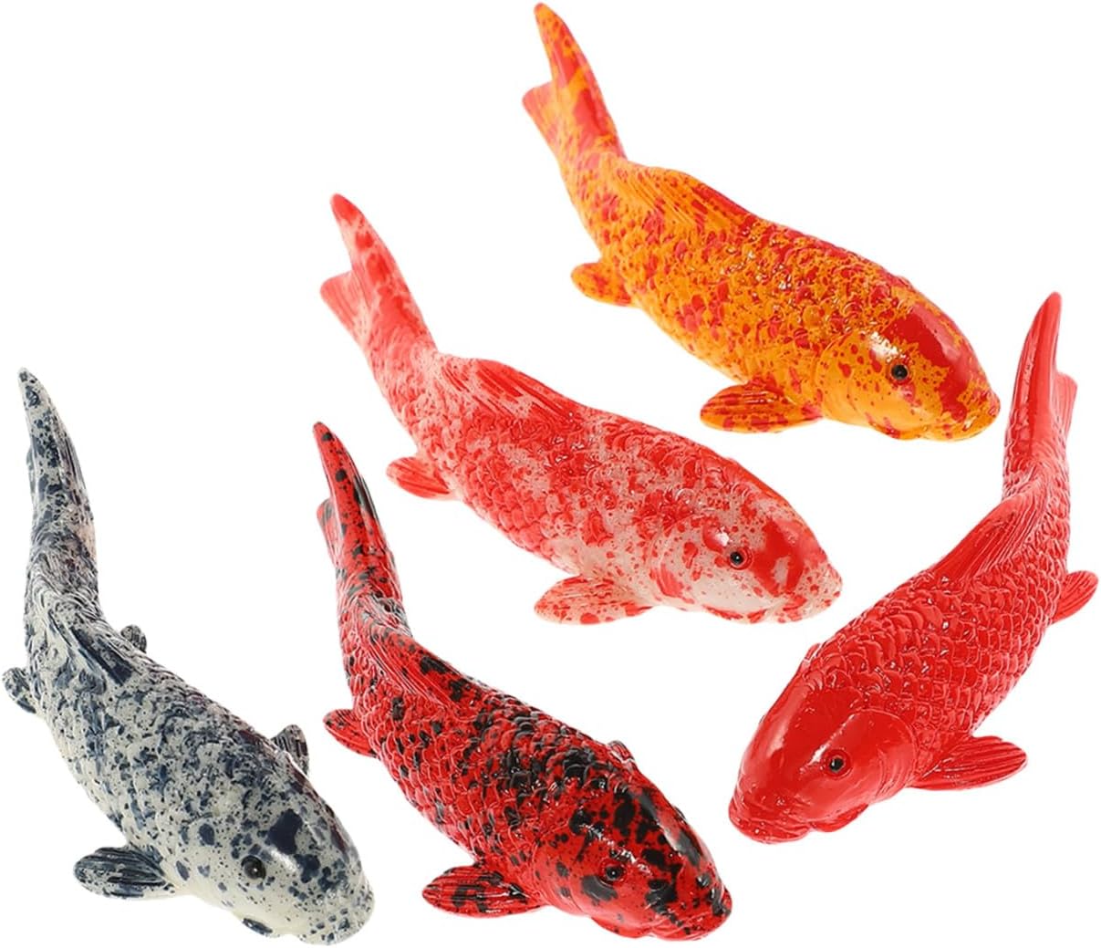 Kisangel 5Pcs Realistic Floating Koi Fish, Vivid Artificial Goldfish Ornaments for Aquarium Decor, Miniature Underwater Scenery Accessories for Home Tank Decoration