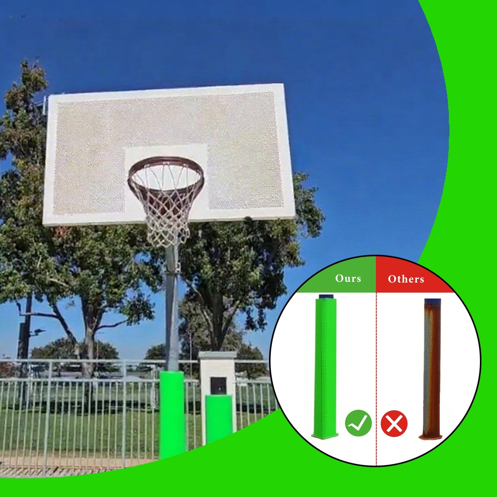 Colchón para Poste de Baloncesto Acolchado de espuma de para postes, almohadilla redonda para postes de juegos al aire libre, tapete de fitness para áreas de actividades infantiles y salas(40x180cm/15