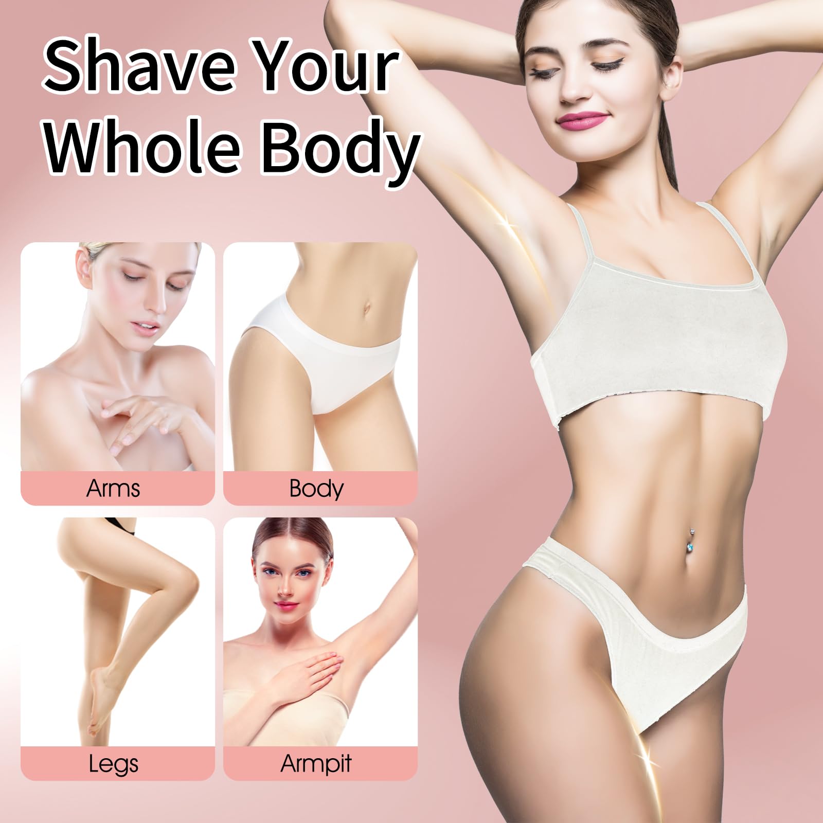 Rasoi elettrici per le donne, 5 in 1 indolore ricaricabile crepuscolo rasoio donna, rasoi da donna tutto, Lady Gamba/Bikini/Viso Prodotti per la depilazione, Femminile Wet Dry Rasatura macchina