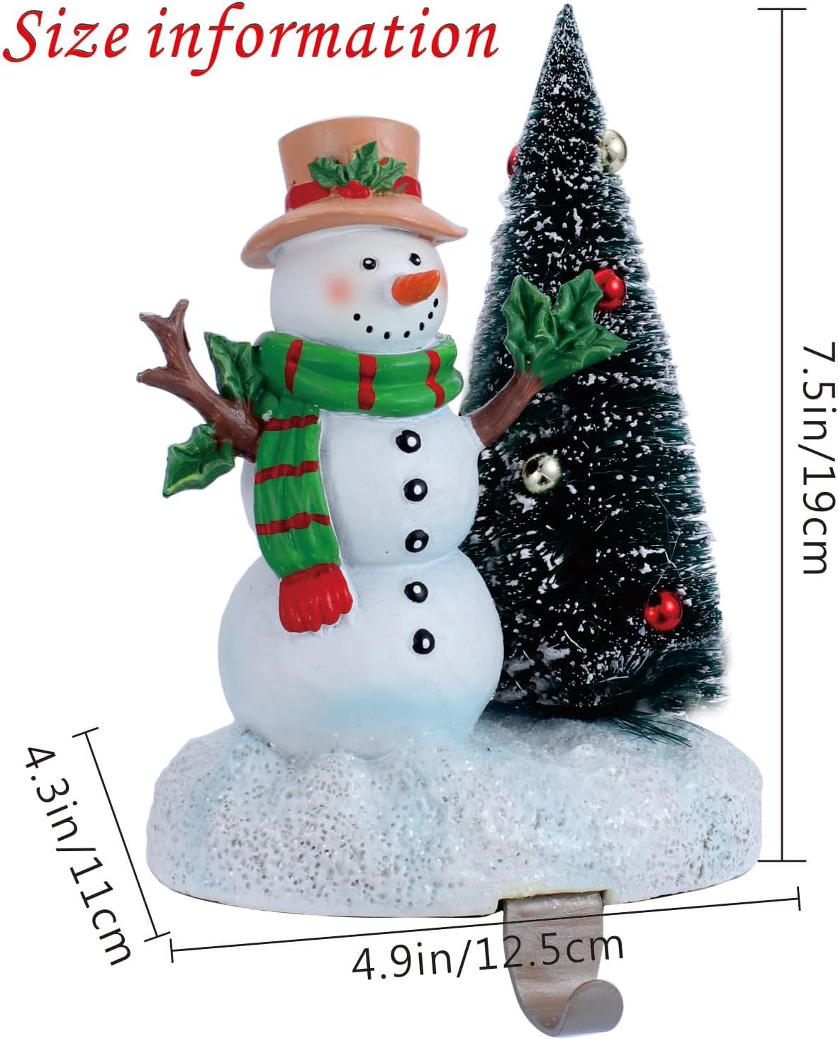 2 Set Christmas Snowman Stocking Holders for Fireplace Mantle Garland Mantel Clips Stocking Hook Santa Claus Stocking Hangers Holiday Decor (2,C- Santa Claus)