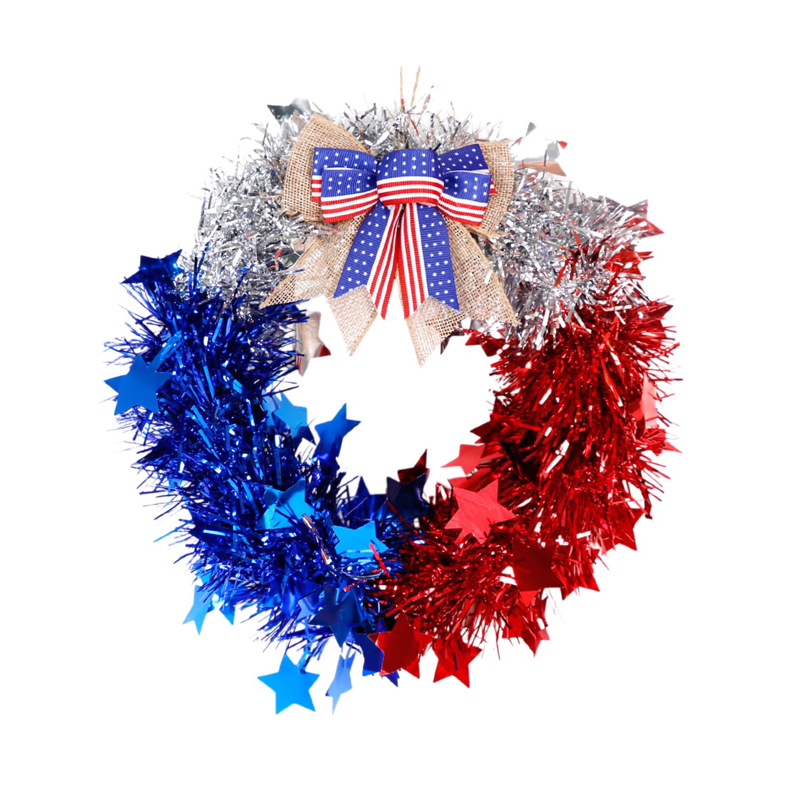 Tsophreniq Patriotic Wreath Front Door Wreath Ribbon Bowknot Independence Day for Front Door Garden Window Farmhouses Wall
