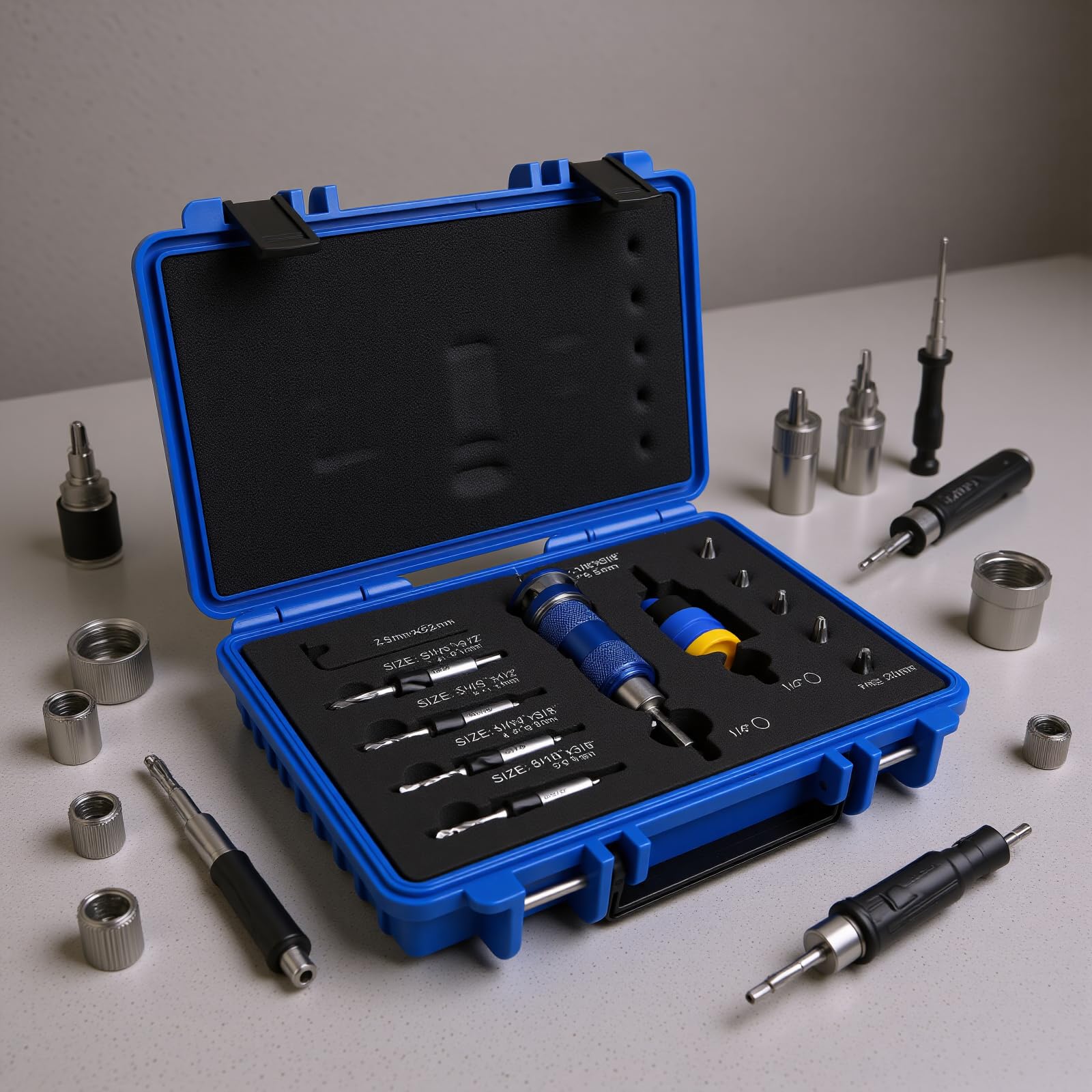 KIMISS Juego de Brocas Avellanadoras Ajustables para Carpintería, Brocas Avellanadas de 3,2-4,8 Mm con Tope de Profundidad sin Herramientas, Aleación de Aluminio de Primera Calidad
