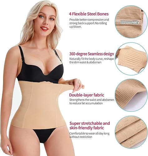 Miniatura 5 de LODAY Cinturón de recuperación posparto 2 en 1, las envolturas corporales funcionan para tensar la piel suelta