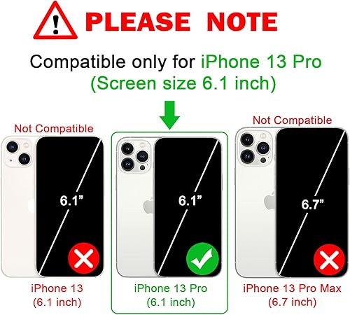 Miniatura 2 de OWLSTAR Funda compatible con iPhone 13 Pro de 6.1 pulgadas, bonita funda delgada con purpurina de neón, funda protectora brillante para mujeres y