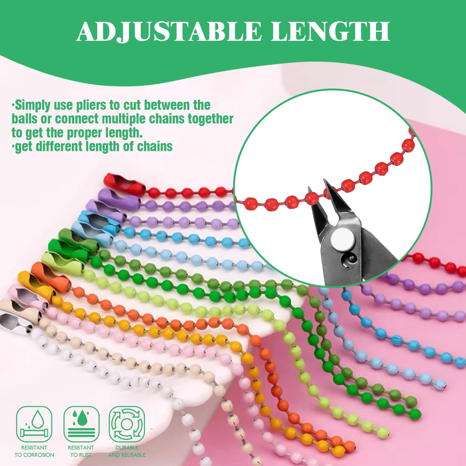 Amazon.com: Yauhar 420Pcs Colorful Ball Chain Assorted Set, 14
