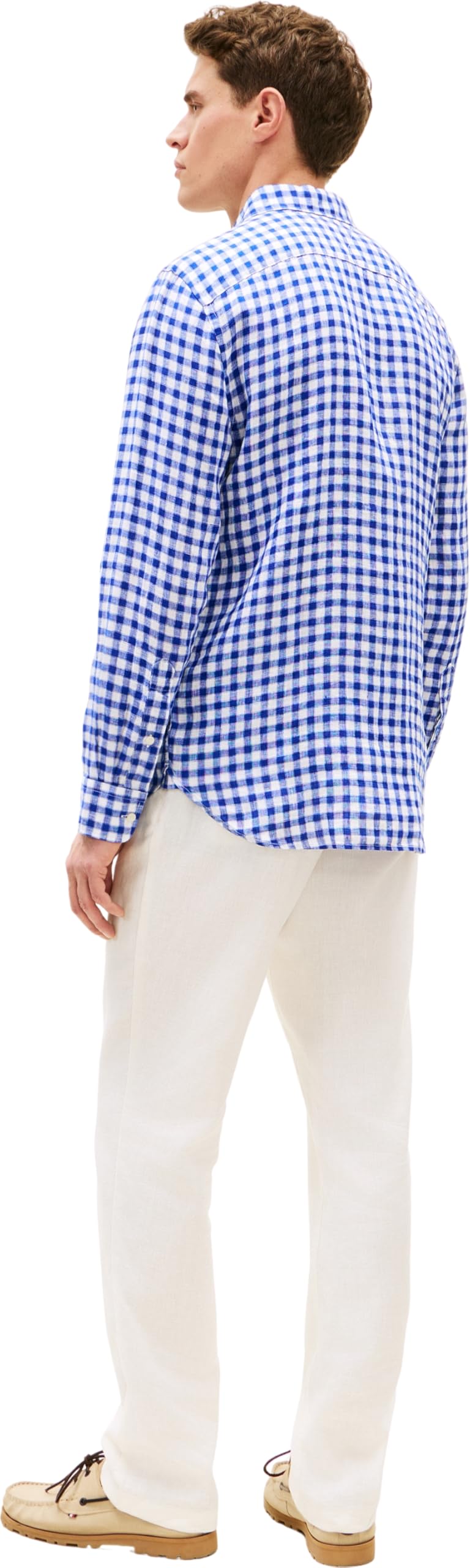 Tommy Hilfiger Herren Linen Essential Gingham Rf Shirt Mw0mw42401 S/S Shirt (1er Pack)