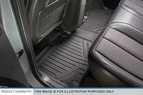 Miniatura 4 de SMARTLINER Juego de alfombrillas de suelo de ajuste personalizado de 2 filas, color negro para consola central sin flujo de Ford F-150 SuperCab