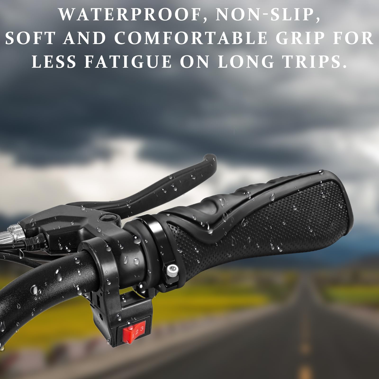 Manopole per bicicletta in pelle ROCKBROS Maniglia MTB in silicone liquido Impugnatura ergonomica per manubrio Blocco bilaterale Accessorio per bici accogliente antiscivolo