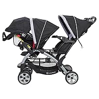 Vista 4 de Cochecito Baby Trend doble, de 5 puntos, y asiento infantil para vehículo, de 35 libras, con base para asiento