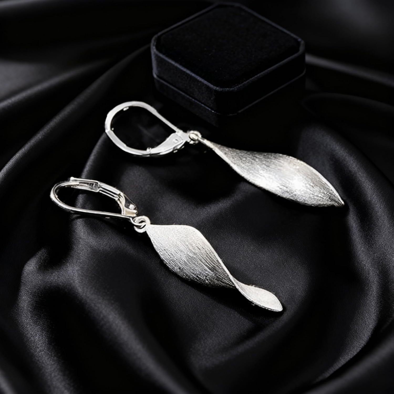 Twisted Earrings – Plated Leverback Dangle Jewelry Gifts - Image 3