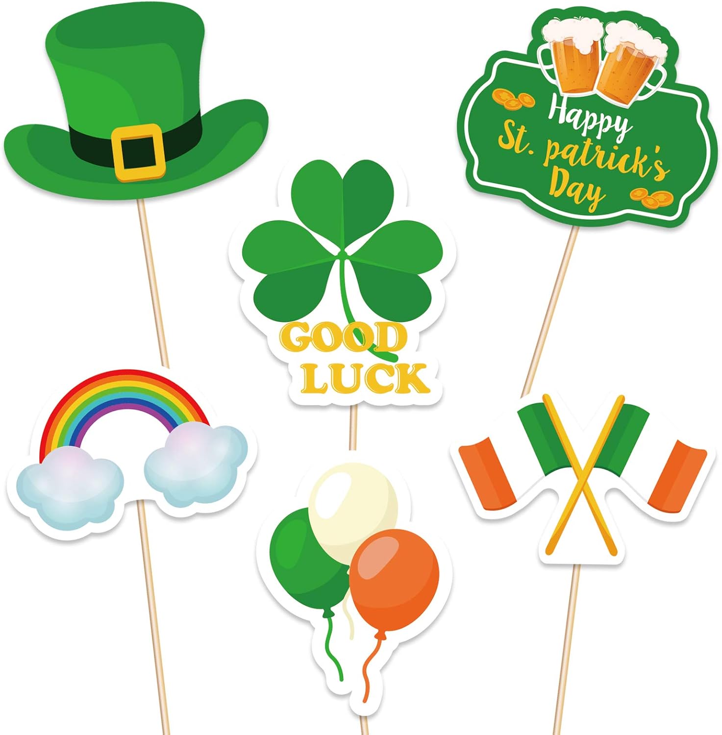 s Day Cupcake Toppers Decorations Shamrock Lucky Irish Food Picks Appetizers Toothpicks Sticks Party Supplies 144Ct, GloDreAm patrickfts picks