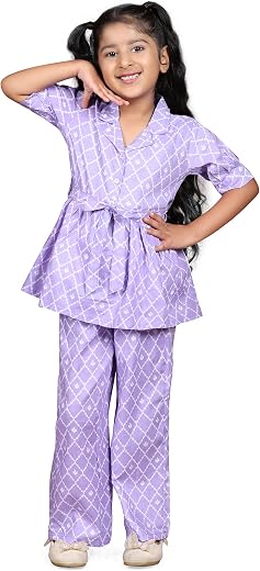 Fashion Dream Girl's Cotton Blend Blend Printed Co-ord Set|Combo Set|Casual Wear|Coordinate Outfit for Girls|Two-Piece Set