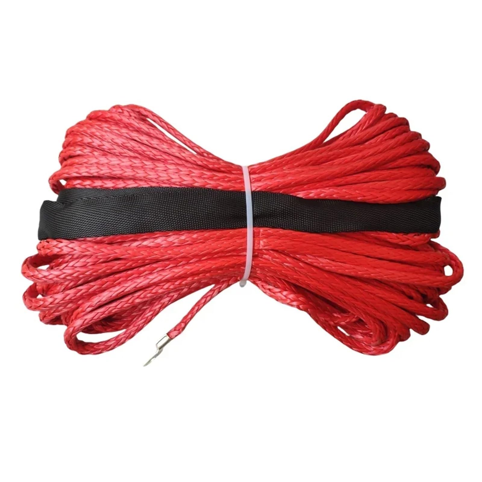 6 mm x 30 m syntetyczna lina do wyciągarek samochodowych, wytrzymała lina do wyciągarek elektrycznych do pojazdów terenowych ATV UTV Z wysoką widocznością(Red)