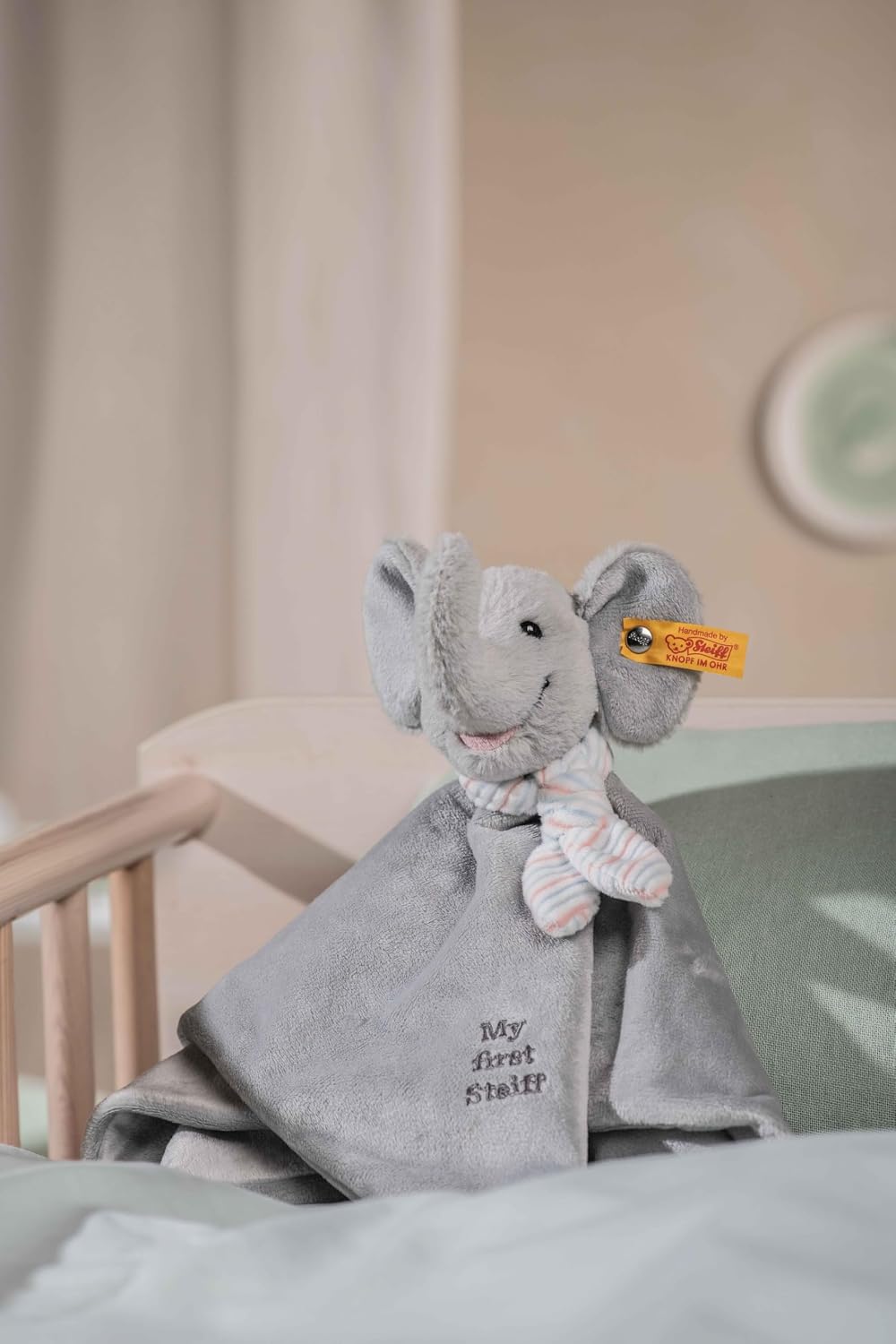 Steiff Handcrafted Since 1880 Premium Plush My First Steiff Lovey Security Blanket - 10" Ellie Elephant