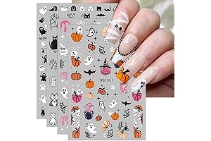 JMEOWIO Ghost and Pumpkin Halloween Nail Art Stickers