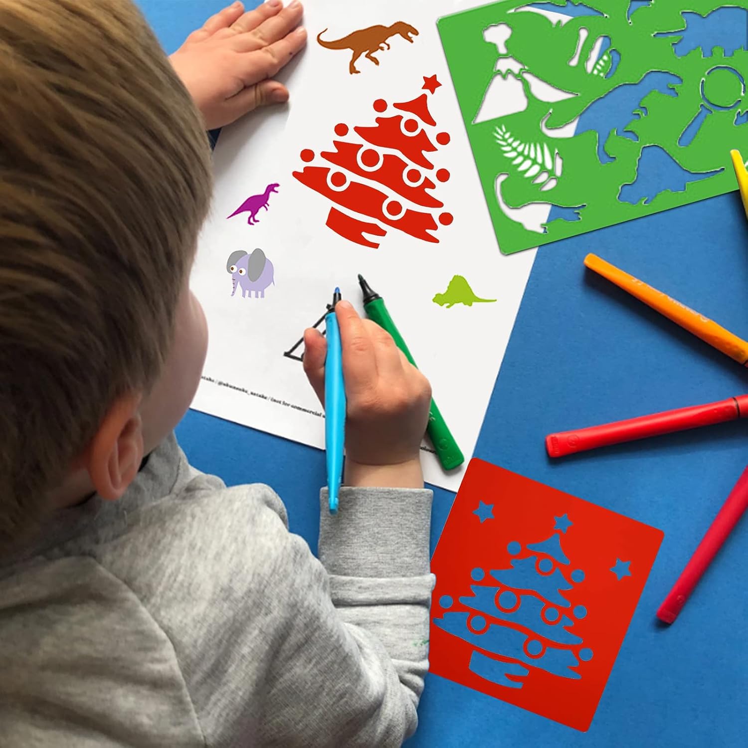 Stencils For Kids, 26pcs Plastic Drawing Stencils Set With 400+ Images, Variety of Shapes and Subjects