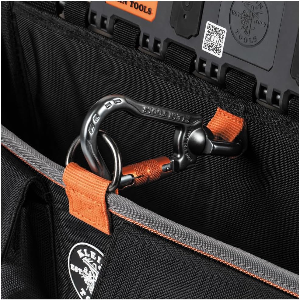 Klein Tools BC511S Bucket Work Center Large Tool Pouch, S Hook Rail System Accessory, Holds Lineman Tools, Cutters, Crimpers, and Impact Wrenches
