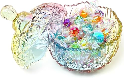 Miniatura 3 de Frasco de vidrio para caramelos de Navidad con relieve de lujo, con tapas, para joyas, tarros de caja de joyería