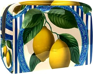 Lemon Fruit with Stripes and Blue Circle Fram...