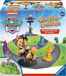 Ravensburger - Croque Carotte Pat'Patrouille - Jeu de Parcours Rigolo - Chase Quartier Général - 2 à 4 Joueurs - Dès 4 Ans - 22385 - Version Française