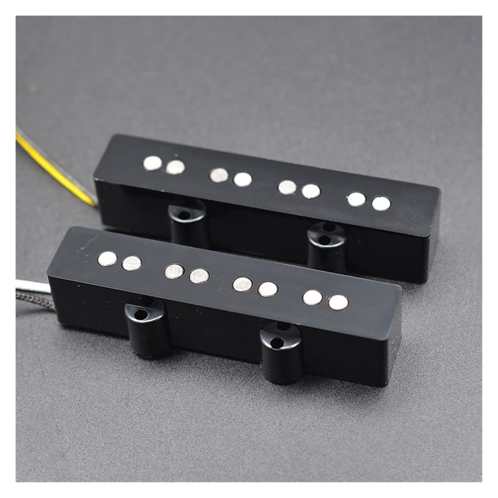 Otwarty Styl Alnico 5 Bass Pickup Neck/Bridge Pickup Pleciony Kabel Z Tkaniny Na 4-strunowe Części Basowe Gitary Elektrycznej Części Zamienne (Color : 1 set)