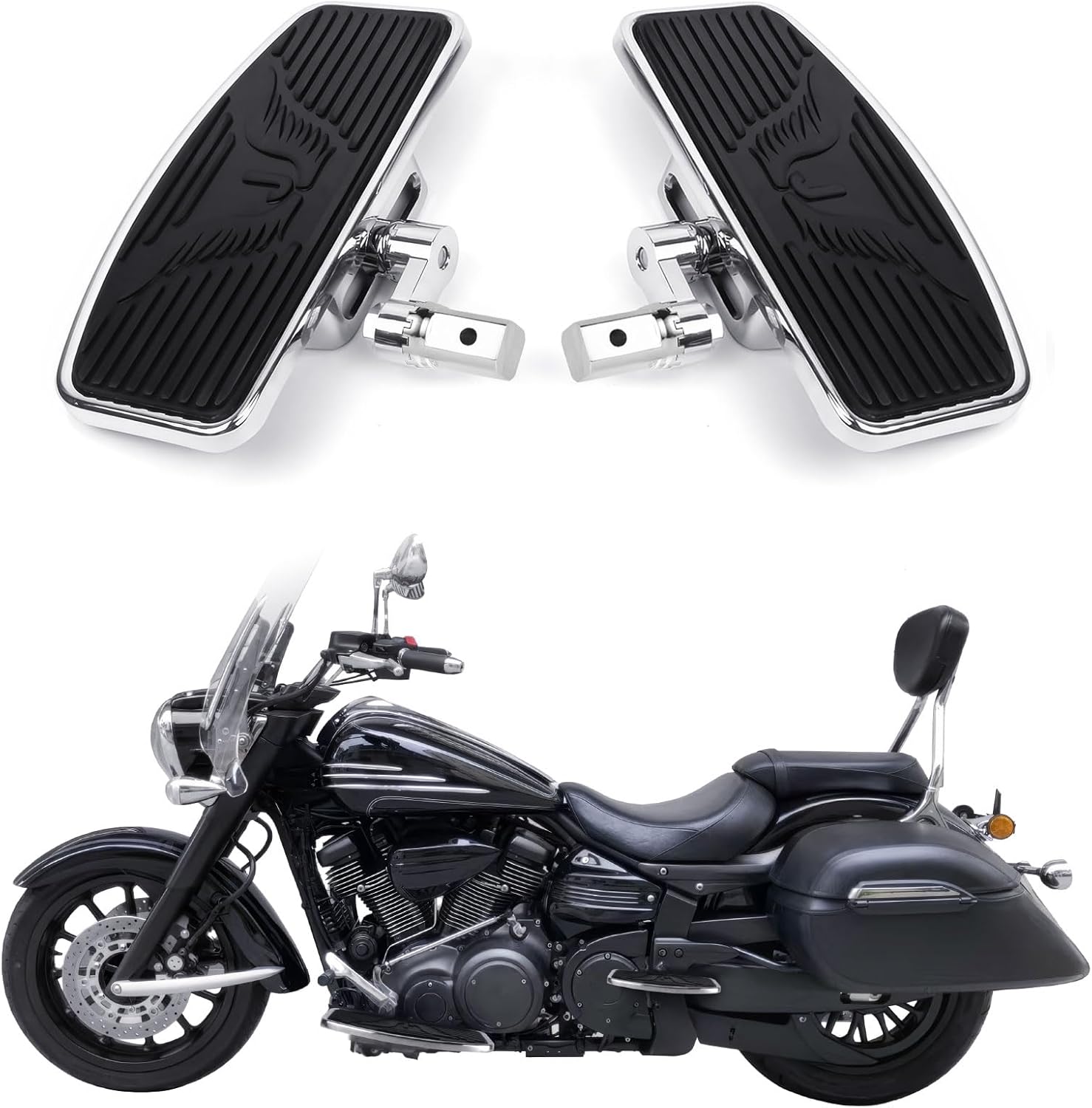 Adjustable Front Floorboards 8.5in. for Yamaha Vstar 250 650 1100 1300, Foot Pegs for Honda Shadow 750 VTX 1300 1800 Magna, Front Foot Pedals for Suzuki GZ150-A GZ125 VL400 VL800