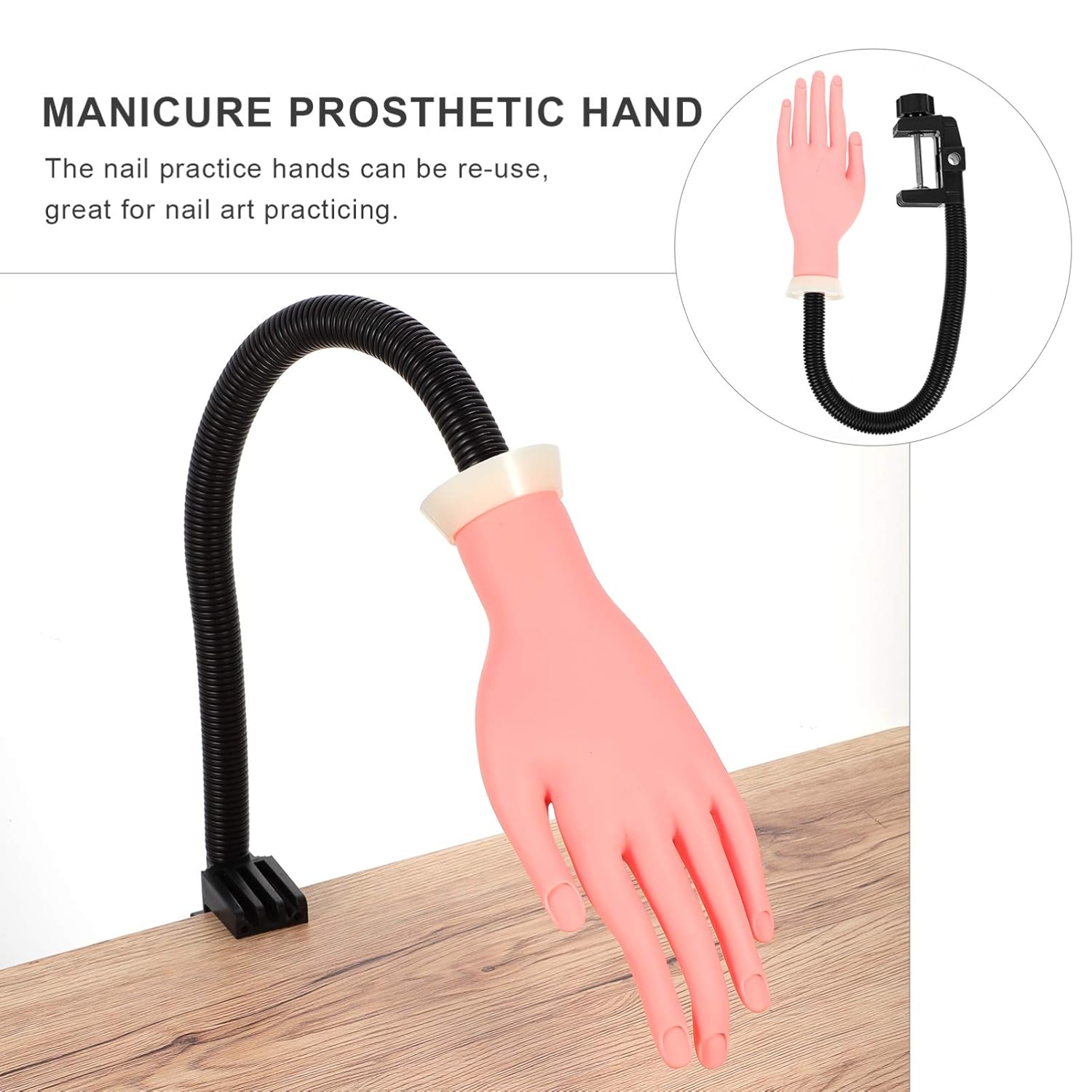 1pc Flexible Hand Model for Gel Nail Art Reusable Mannequin for Artists Beginners Fake Hand for Easy Practice