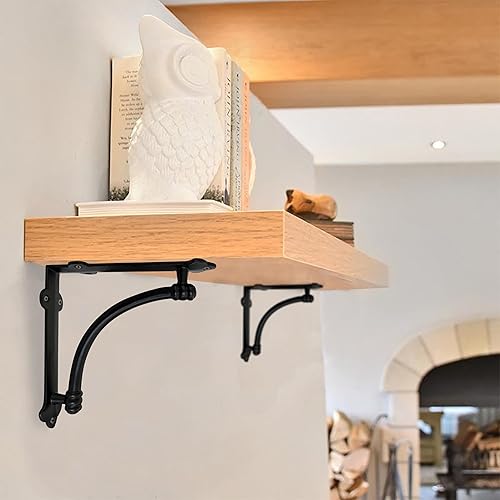 Miniatura 85 de NACH Soportes decorativos para estantes, paquete de 2 soportes de estante de hierro fundido de metal antiguo de 9.6 x 1.7 x 9.6 pulgadas, soportes