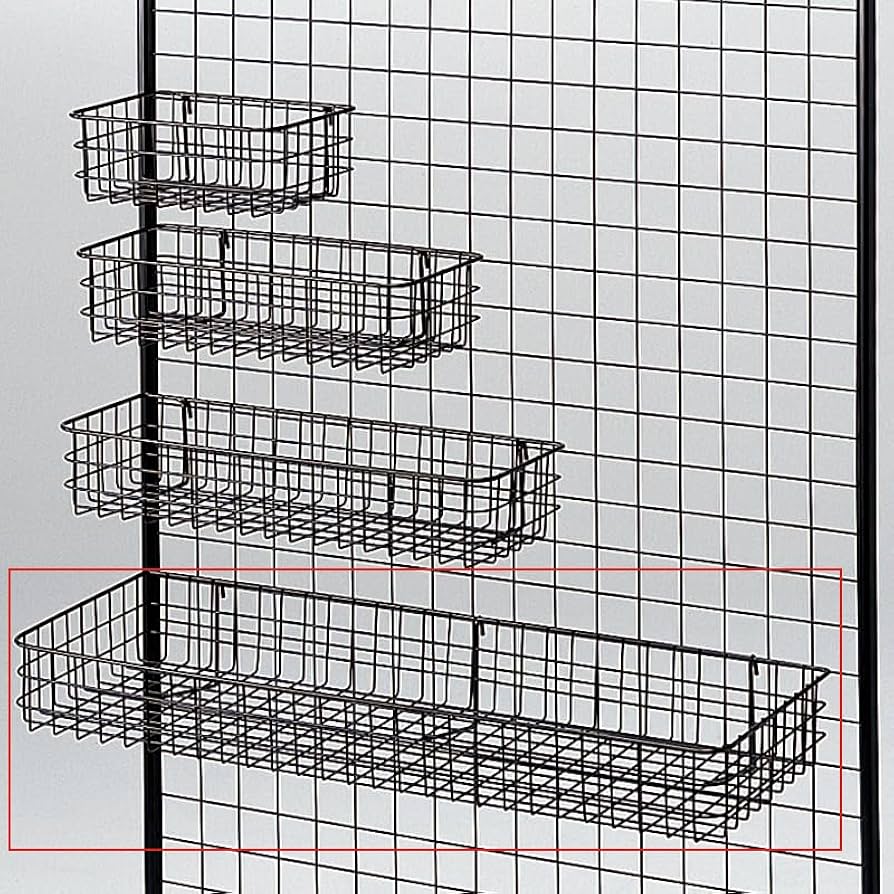 Amazon.co.jp: ディスプレイネット用網カゴ 黒 幅84cm