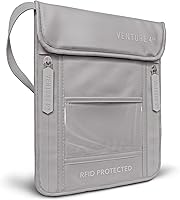 Vista 45 de Venture 4th bolsa de cuello de viaje con traba RFID, gris), V4-01-NP-GR