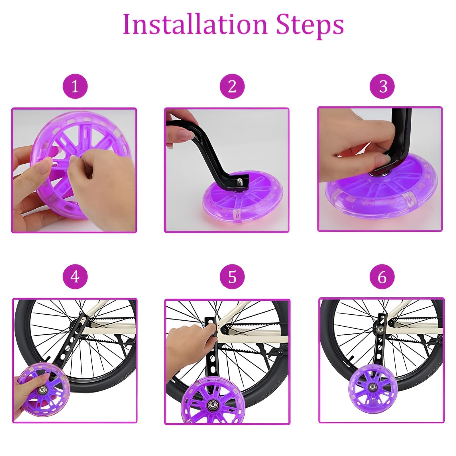 1 Par Ruedas De Entrenamiento Infantil De Bicicleta,Ruedines Bicicleta Infantil Universal Estabilizadoras, para 12 14 16 18 20 Pulgadas, Negro,Estabilizador de Bicicletas para Adultos