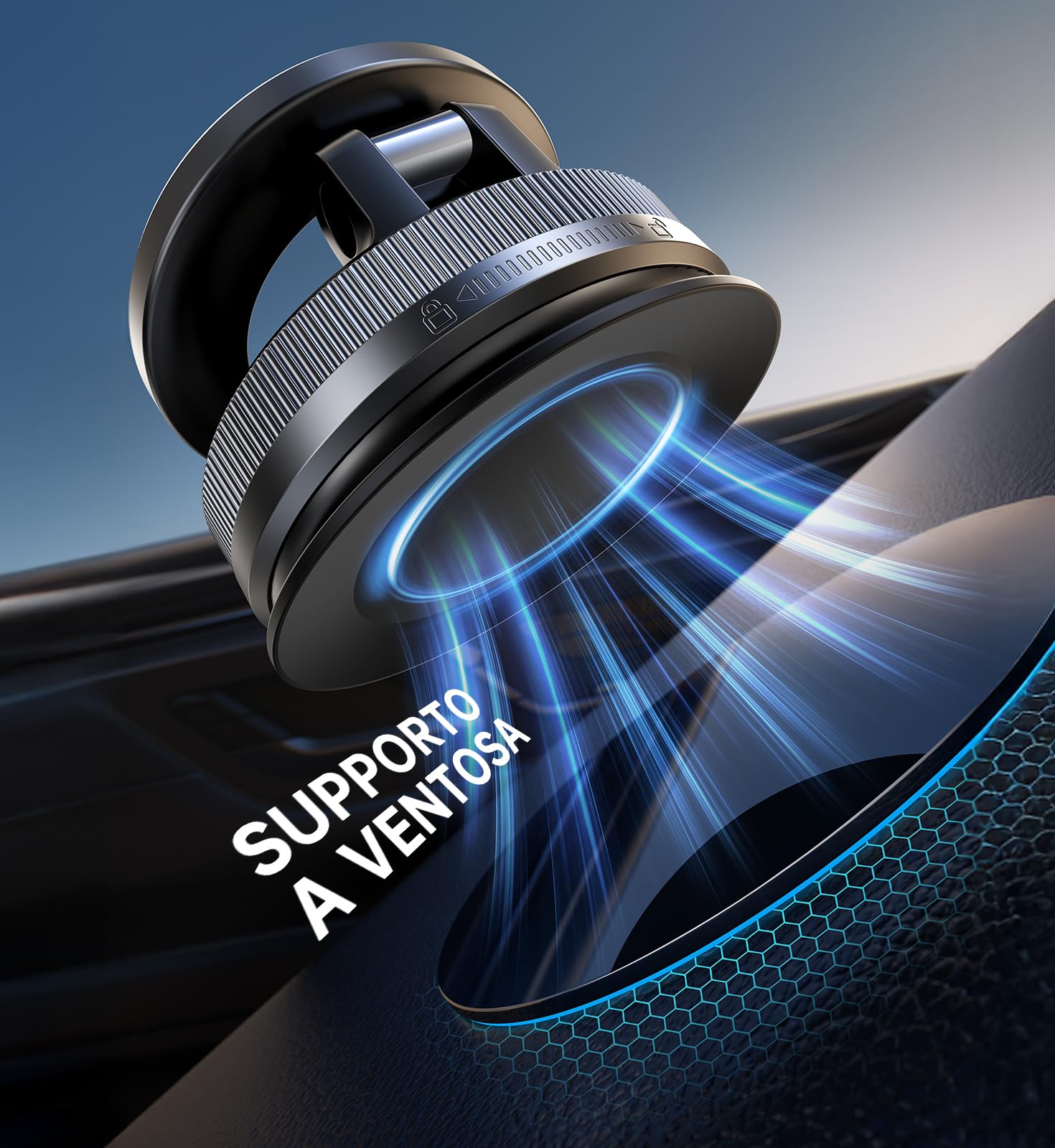 Coolpow Porta Cellulare Auto Magnetico, Supporto Telefono Auto per Magsafe [Ventosa Sottovuoto & Magneti Potenti] 360°Rotazione Porta Telefono Accessori Auto per iPhone 17 16 15/Parabrezza e Cruscotto