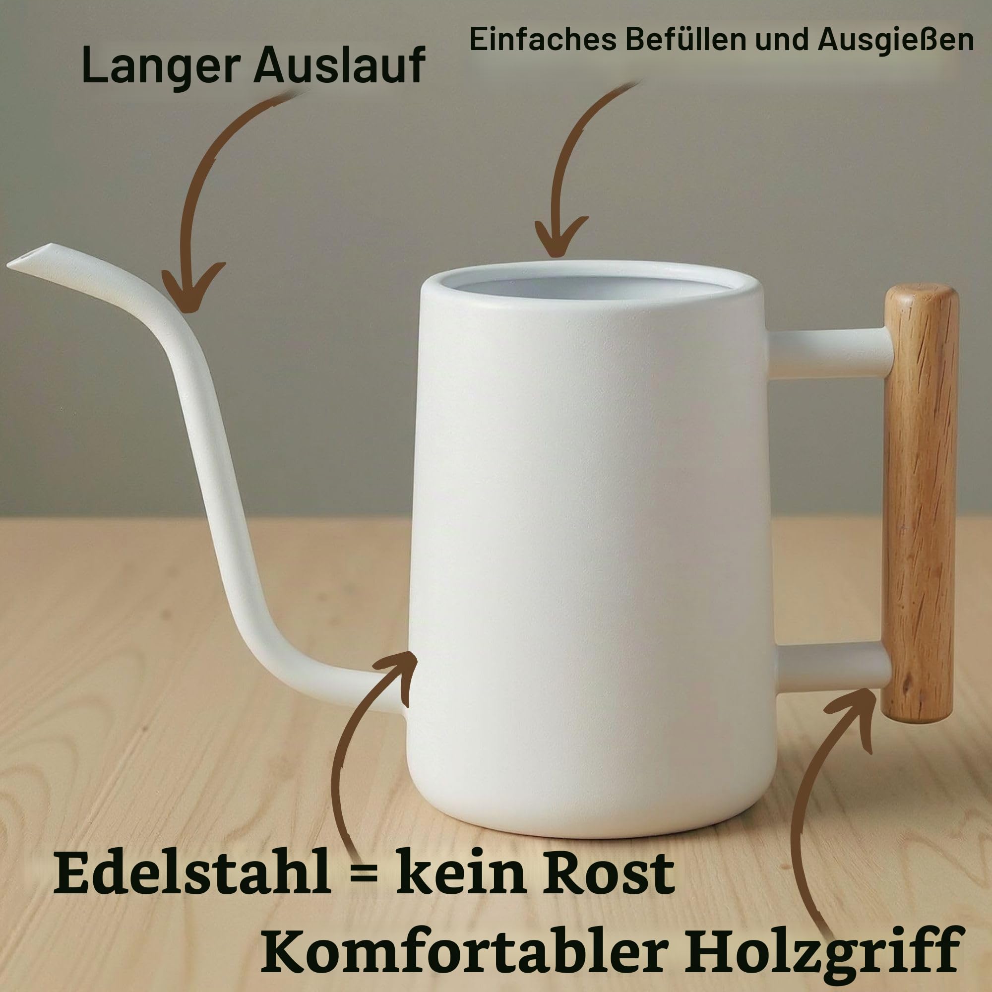 Gießkanne für den Innenbereich mit langem Ausgießer – 100 ml weiße Zimmerpflanzen niedliche kleine Zimmerpflanzen-Gießkanne