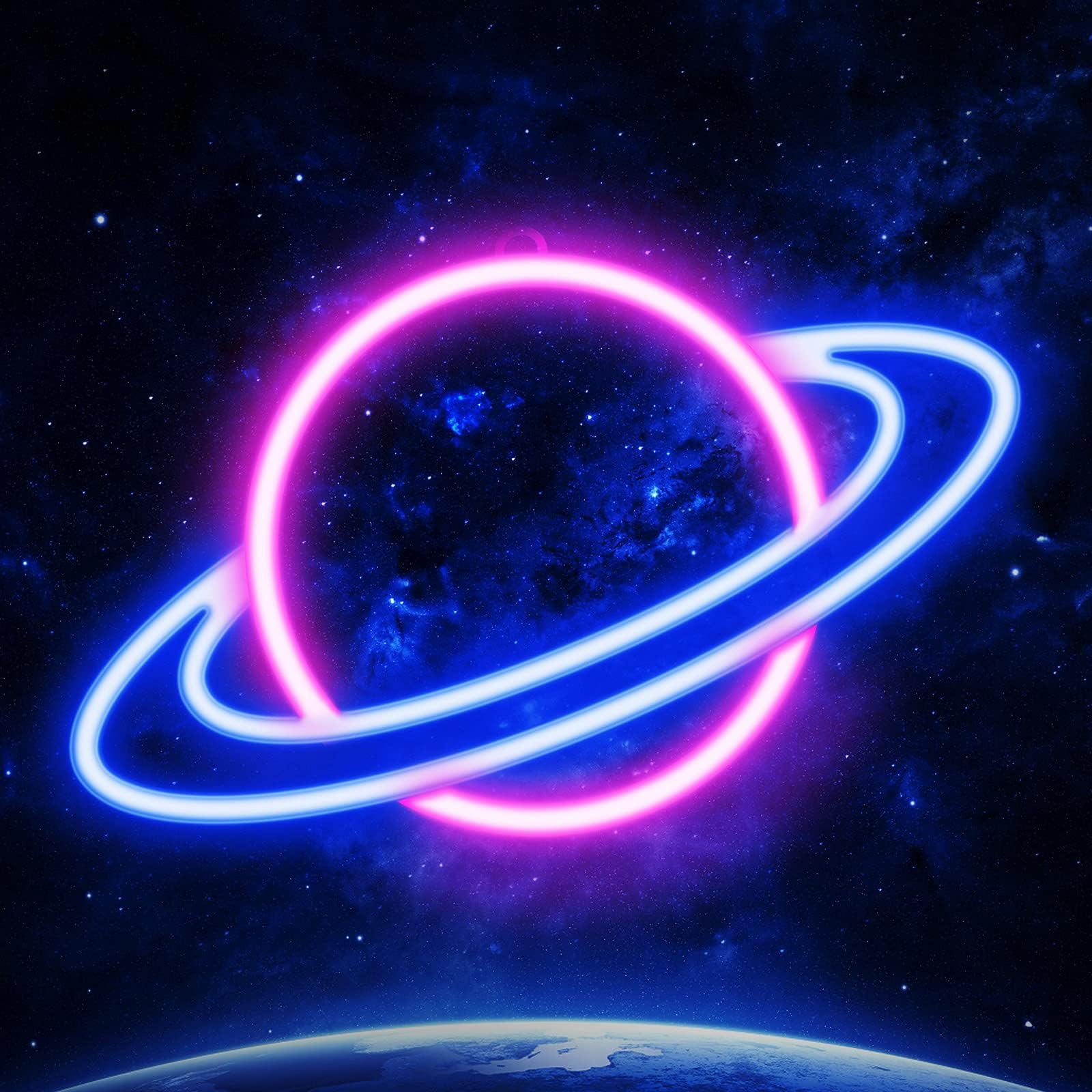 Neon Signs - JTLMEEN Planet Neon Sign, LED Neon Light Sign for Wall Decor, USB Powered Aesthetic Neon Signs for Bedroom, Cool Room, Kids Room, Bar, Festival, Birthday, Wedding, Party Decoration