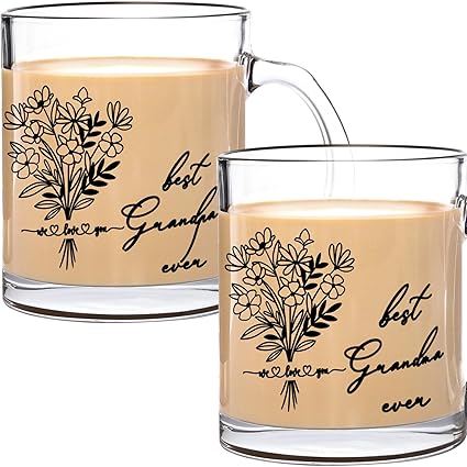 Breezy Valley Grandparents Gifts, Best Grandma Grandpa Ever Gifts from Grandkids Grandchildren - Grandparents Gifts Ideas Grandma Grandpa Christmas Gifts, Grandmother Grandfather Mugs Set