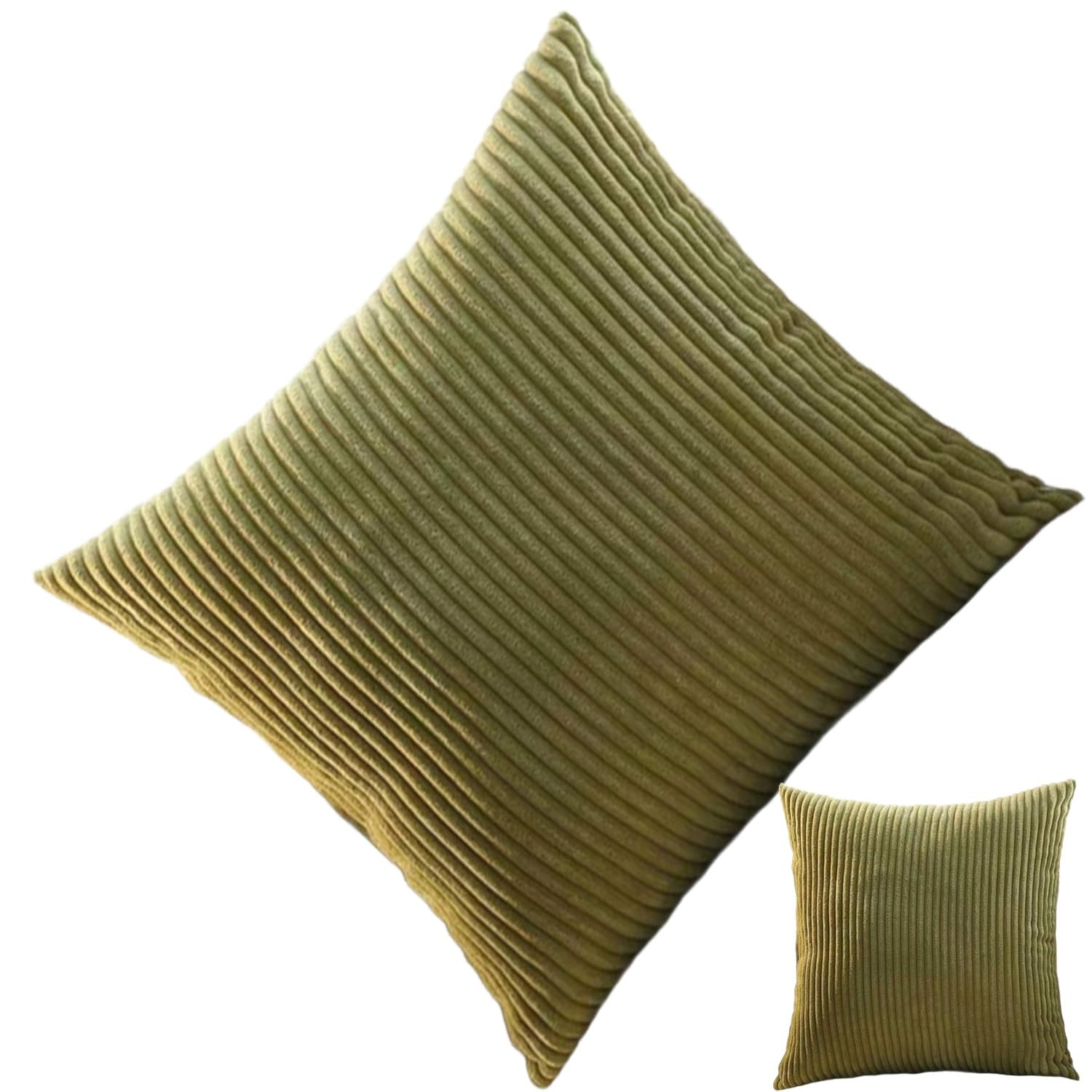 ILiemao 2 Pack Corduroy Soft Decorative Square Rectangle Throw Pillow Cover 60x60 50x70 80x80 cm Cushion Covers Pillowcase, Home Decorations for Sofa Couch Bed Chair(W17,2pcs 65x65cm)