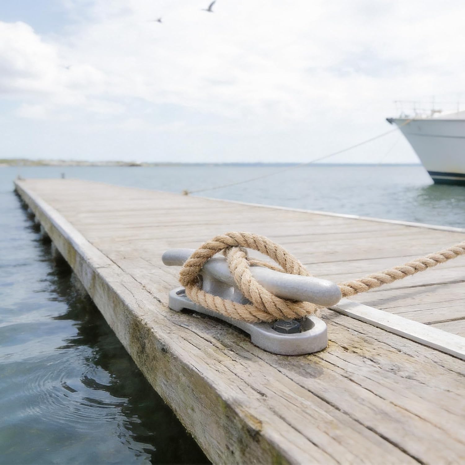 10" Cast Aluminum S Dock Cleat w/Bolts,High Load Capacity Boat Dock Cleats | Recessed Mounting Holes Marine Grade Rope Cleat for Mooring, Pier, Deck, Tie Down