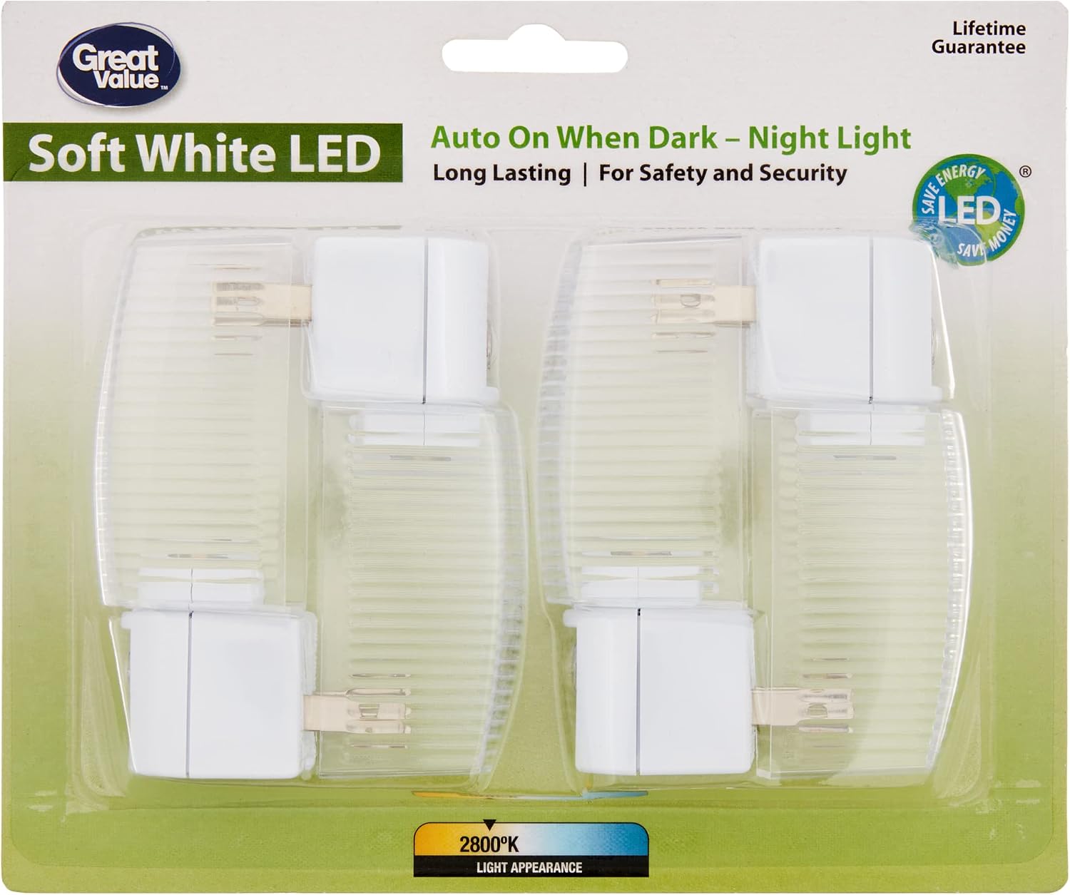 Meridian Great Value Soft White 2800K LED Night Lights, Automatic on When Dark, 4 Count - 1 Package (Includes 4 Nite Lites Total) image 3