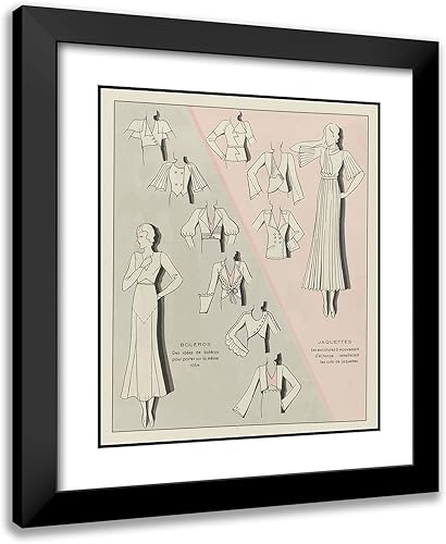 ArtDirect H. Rouit 20x23 Black Modern Frame and Double Matted Museum Art Print Titled - Art - Taste - Beauty, Female Elegance Sheets, June 1932, No.