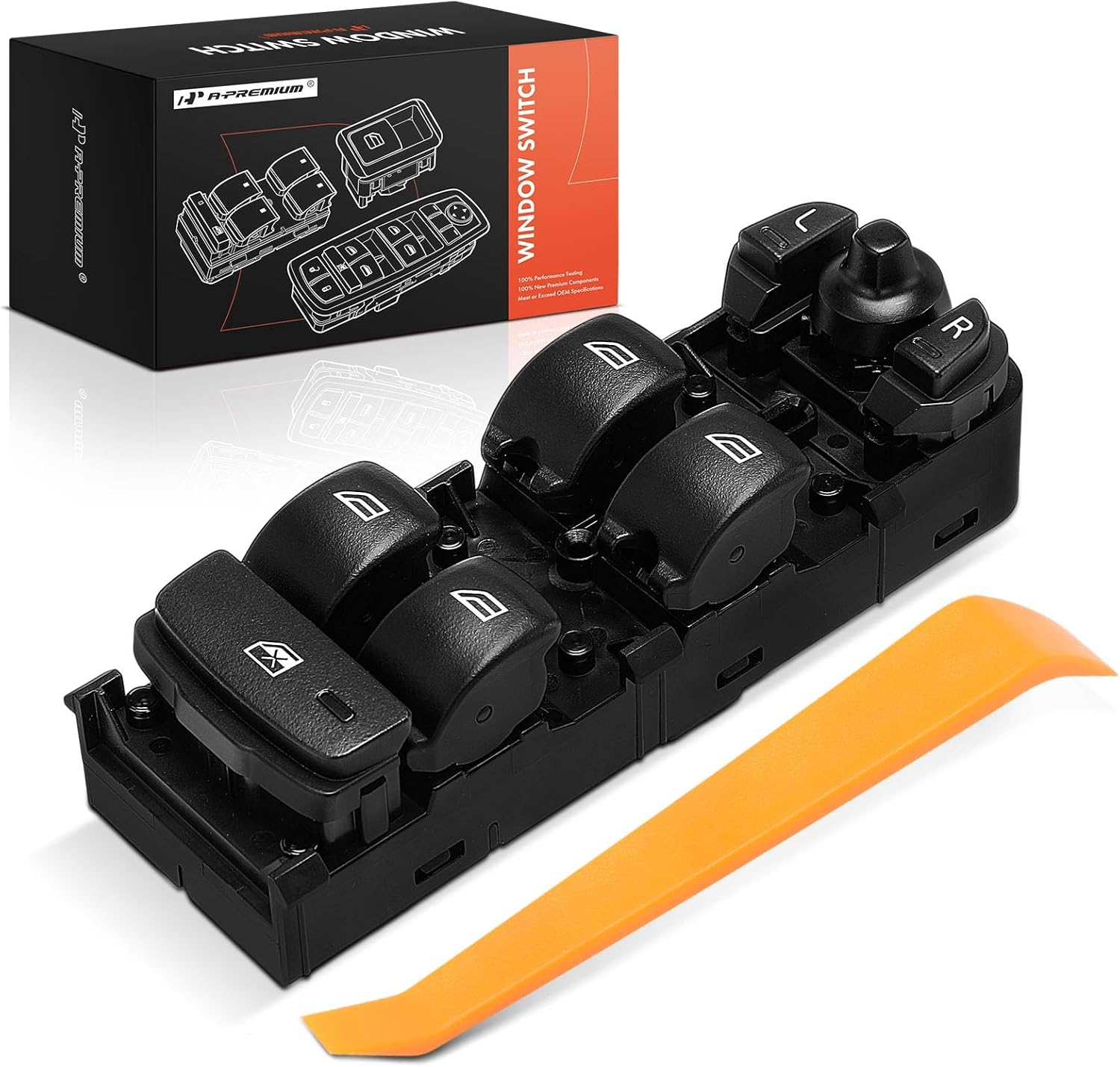 A-Premium Master Power Window Switch Compatible with Volvo XC60 2018-2020, XC90 2016-2019, S60 2019, V60 2019, Front Left Driver Side