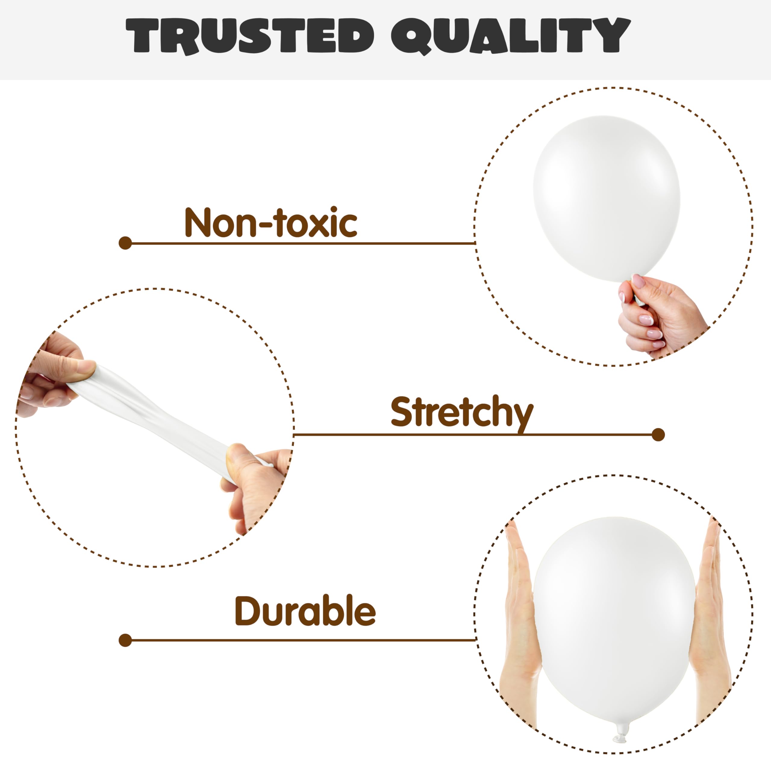 JOYIN 150 Pcs White Balloons, Different Sizes 18 12 10 5 Inch White Latex Balloon Arch Kit with Instruction for Birthday Decoration Party Graduation Wedding Holiday