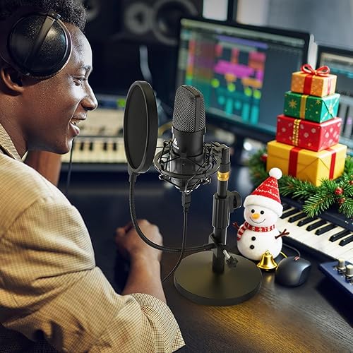 Miniatura 9 de MAONO Kit de micrófono USB 192KHZ24BIT AU-A04T PC condensador podcast streaming cardioide Mic Plug & Play para computadora, YouTube, grabación de