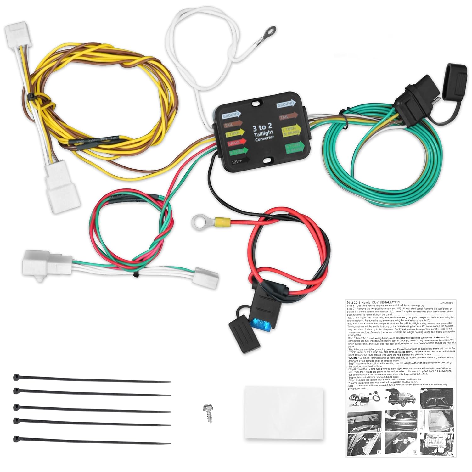 56147 4-Pin Trailer Wiring Harness Compatible with 2004-2015 Prius, Trailer Hitch Wiring Harness for Trailer Lights Connect