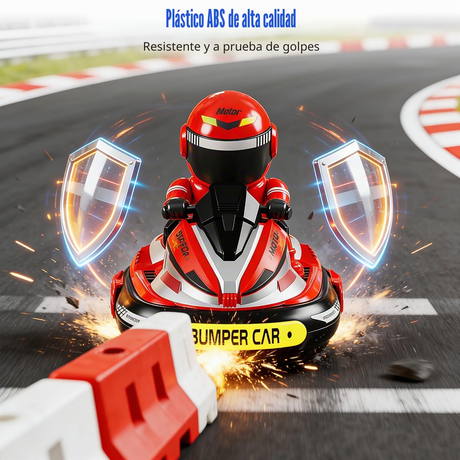 Coche Teledirigido de Juguete, 2 Piezas RC Colisión Coche Super Bumper Car, 360° Drift Stunt Auto Scooter, Luz LED y Música, Coche Teledirigido con Muñeca Eyectora, Regalos para Niños,Niñas