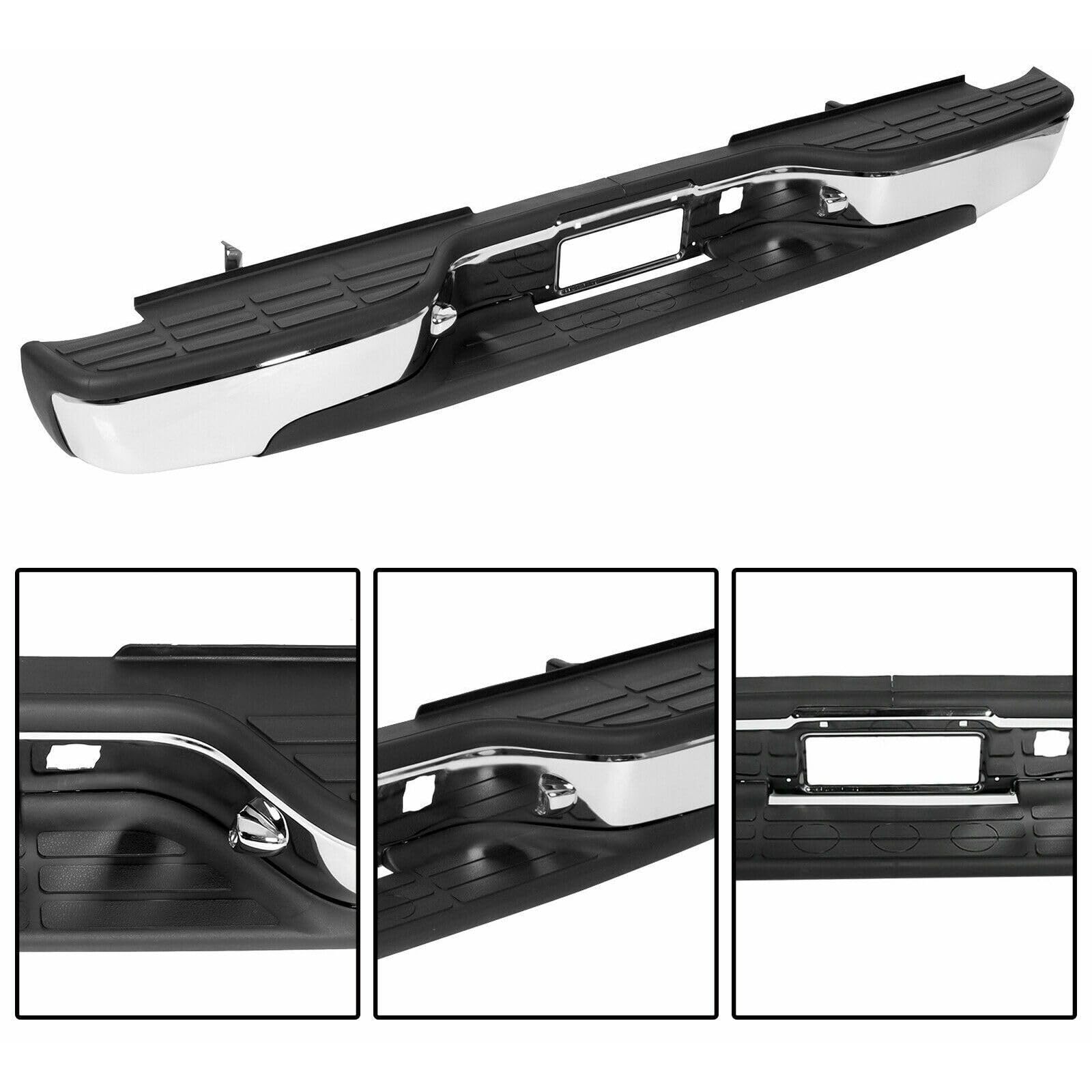 Step Bumper Assembly Rear Steel Silver for Chevy for GMC for Sierra 3500/2500HD image 7