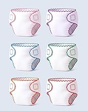 BABESIDE 6 Pcs Baby Doll Diapers for 12-15 Inch Dolls, Reusable & Washable Doll Underwear Fits Baby Dolls, Pretend Play Accessories for Girls