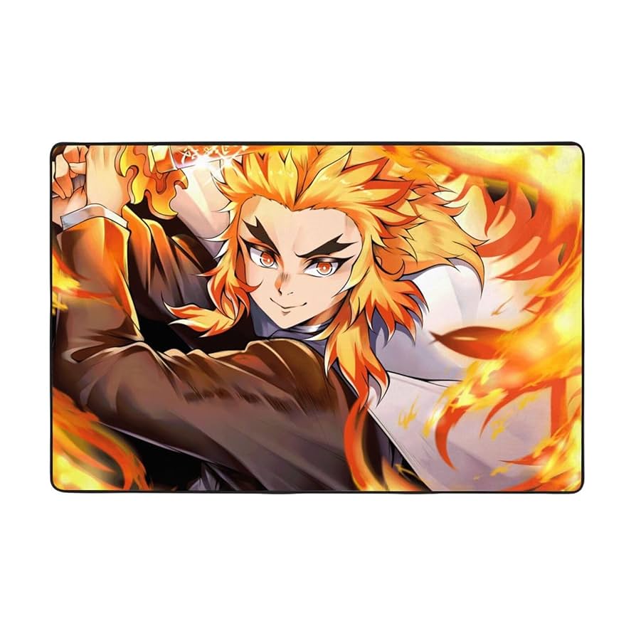 鬼滅の刃　煉獄杏寿郎　ラグマット　絨毯　新品 Amazon｜カーペット 鬼滅の刃 煉獄杏寿郎 じゅうたん ラグマット